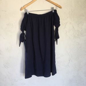 Lulus Off the Shoulder Navy Mini Dress Size Large
